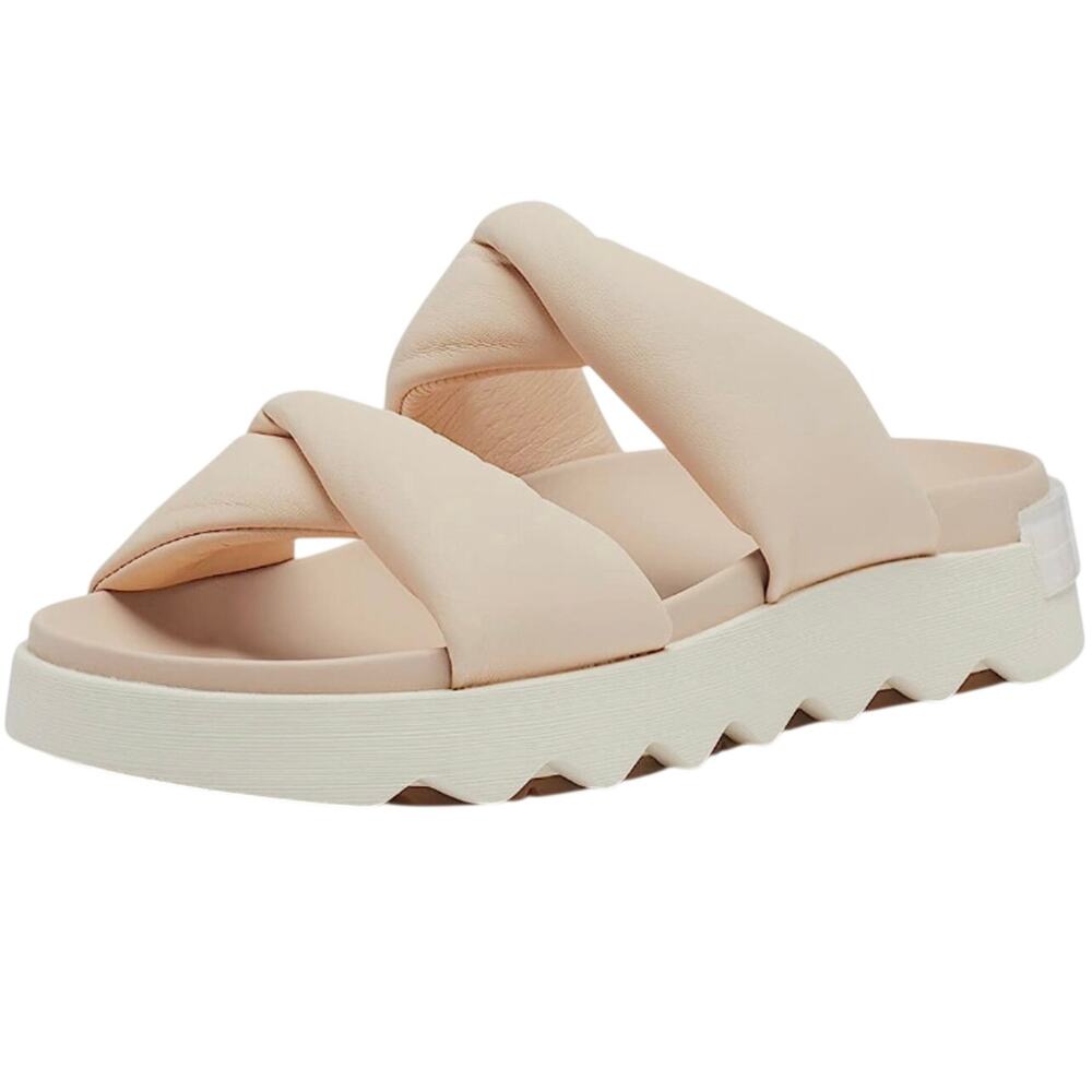 Sorel Roaming Crisscross Slide Sandals Beige Platform Slides chunky summer 7